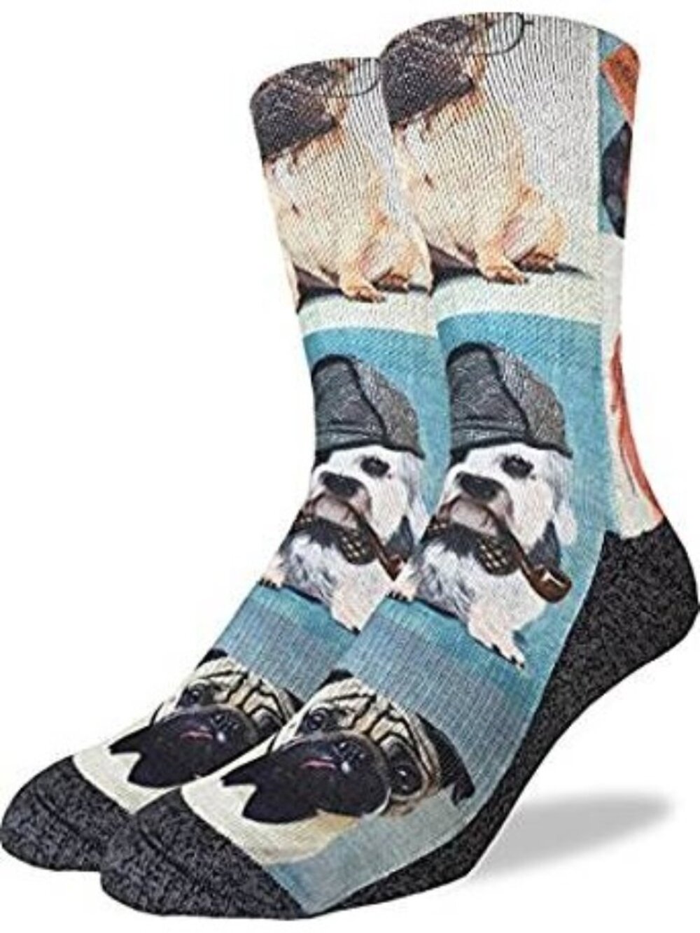 Dog-Themed Good Luck Sock Adult Crew Socks With Active Fit Size 8-13 Fun Design